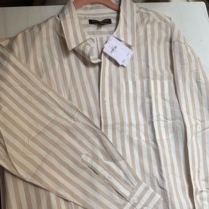 Banana Republic Factory Oversized Cotton Button Down Shirt in Feather Gray NWT